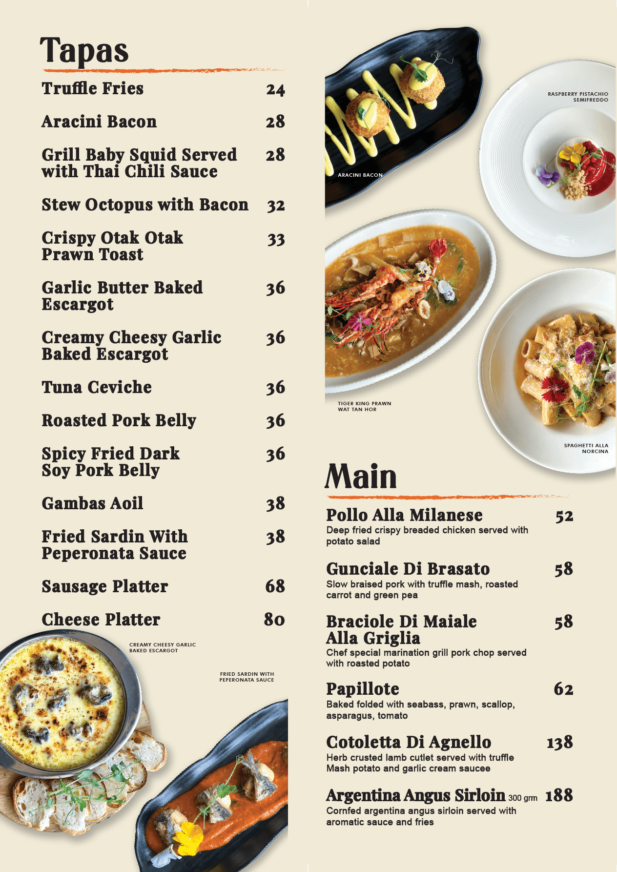 Justwine TTDI Menu - Tapas and Main