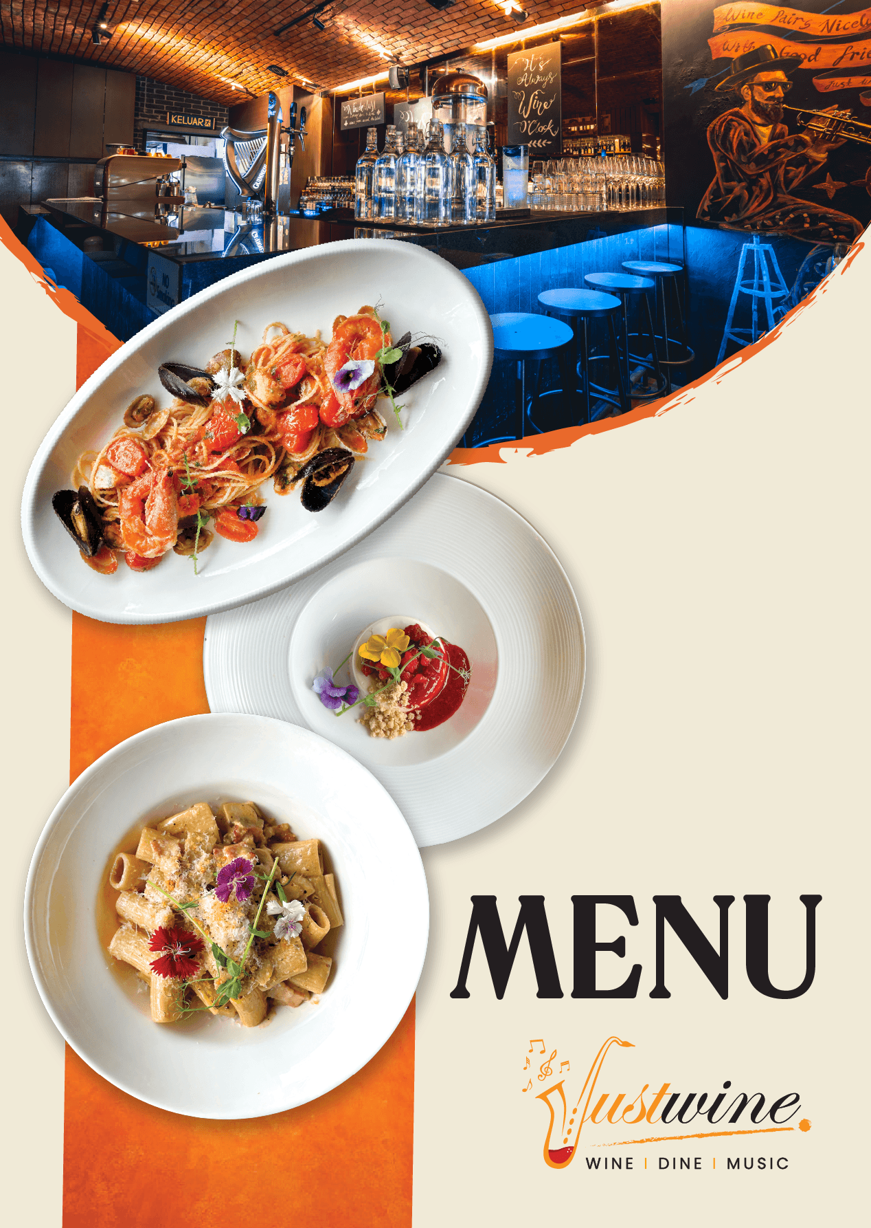 Justwine TTDI Menu Front Page